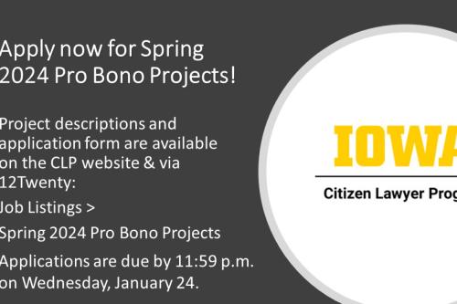 Apply now for Spring 2024 pro bono projects